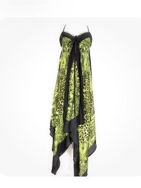 Signature Black and White Floral Slip Dress with Contrast Trim